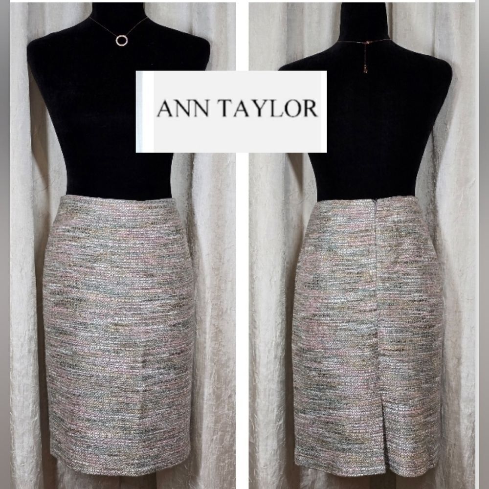 Ann Taylor Pastel Tweed Pencil Skirt - Picture 15 of 16